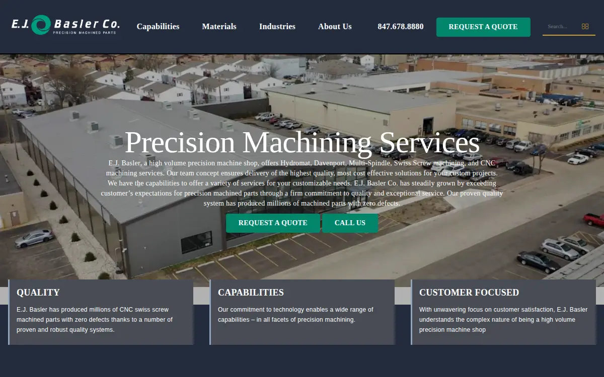 Homepage of E. J. Basler CO.