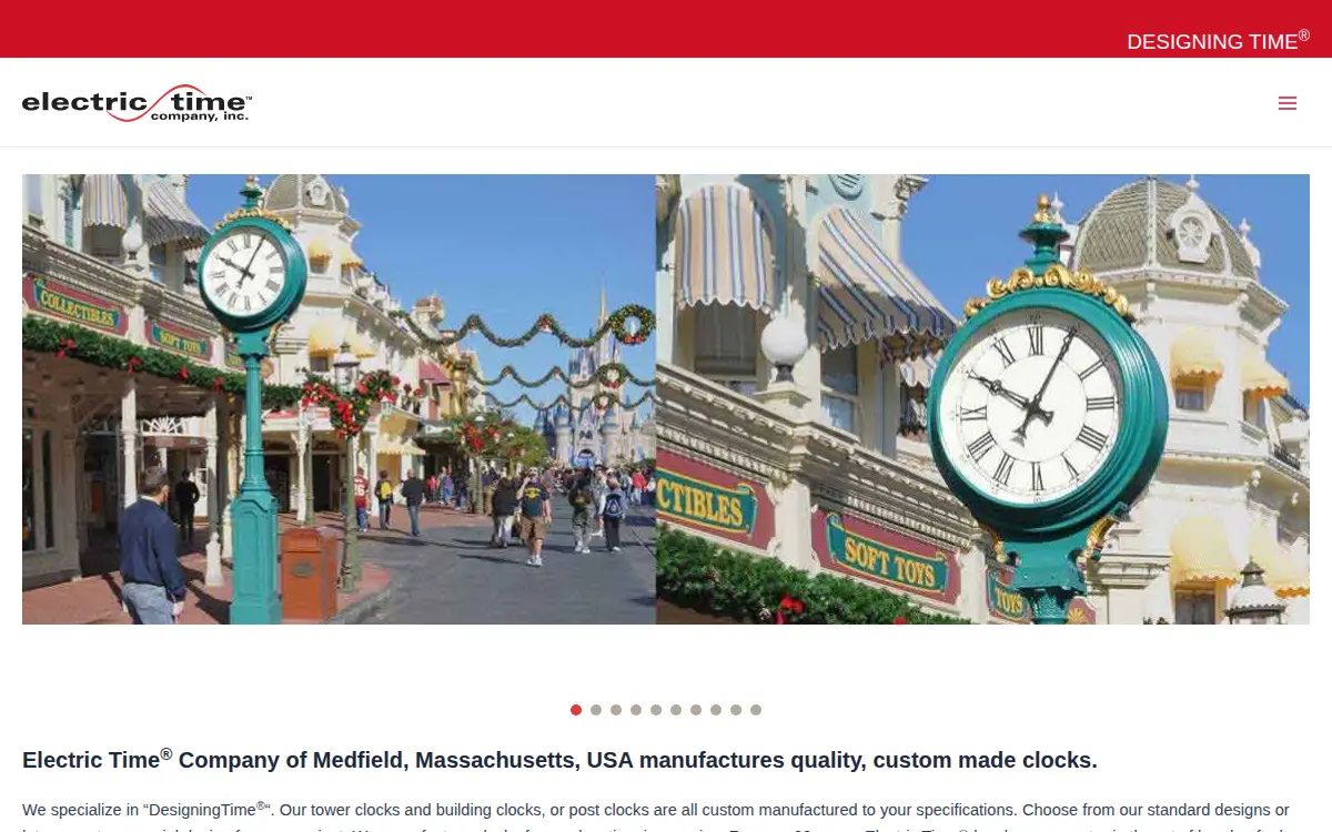 Homepage of Electric Time Company, INC
