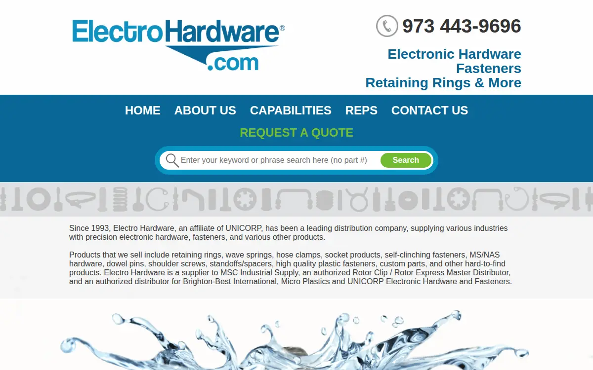 Homepage of Electro Hardware INC
