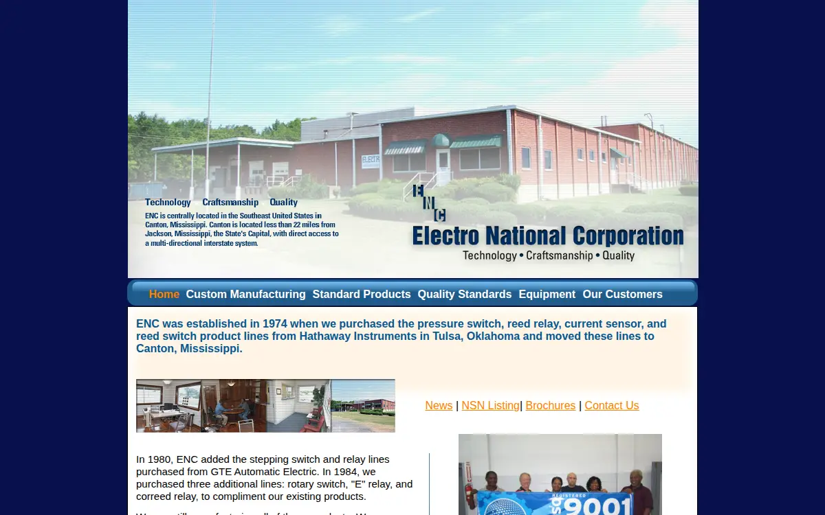 Homepage of Electro National CORP
