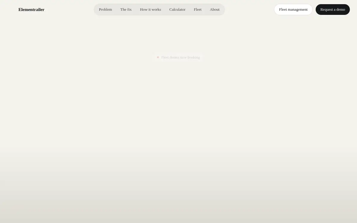 Homepage of Elementrailer INC.