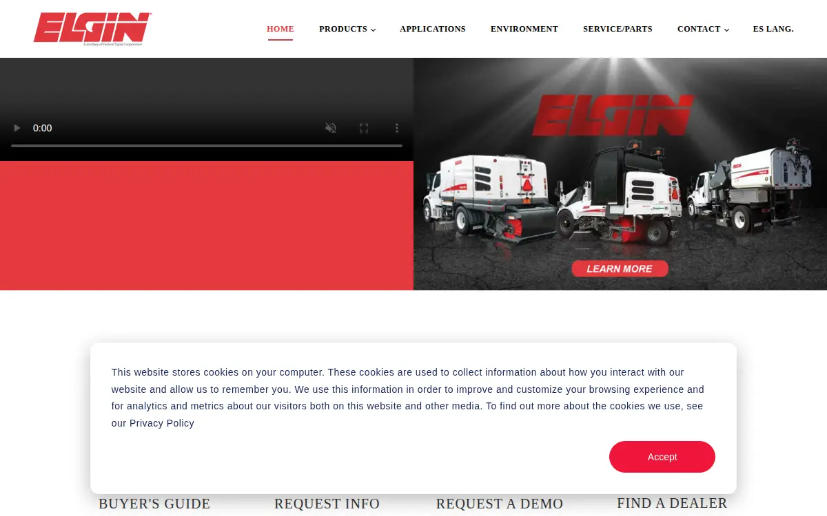 Homepage of Elgin Sweeper Company