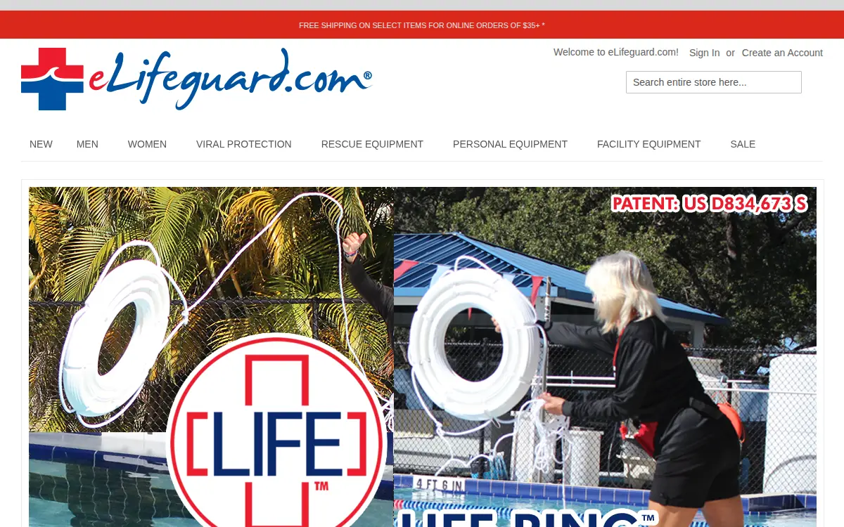 Homepage of Elifeguard, INC.