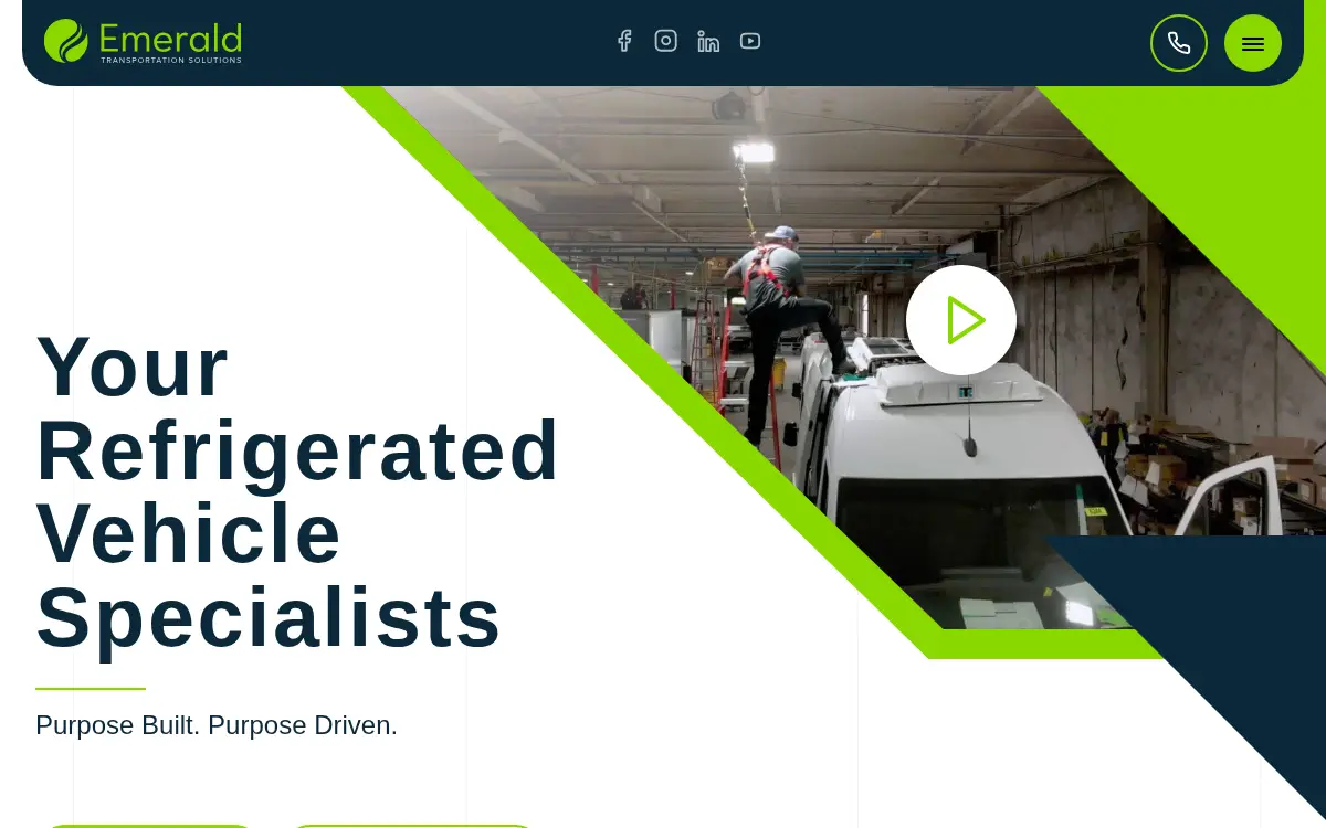 Homepage of Emerald Transportation Solutions, LLC