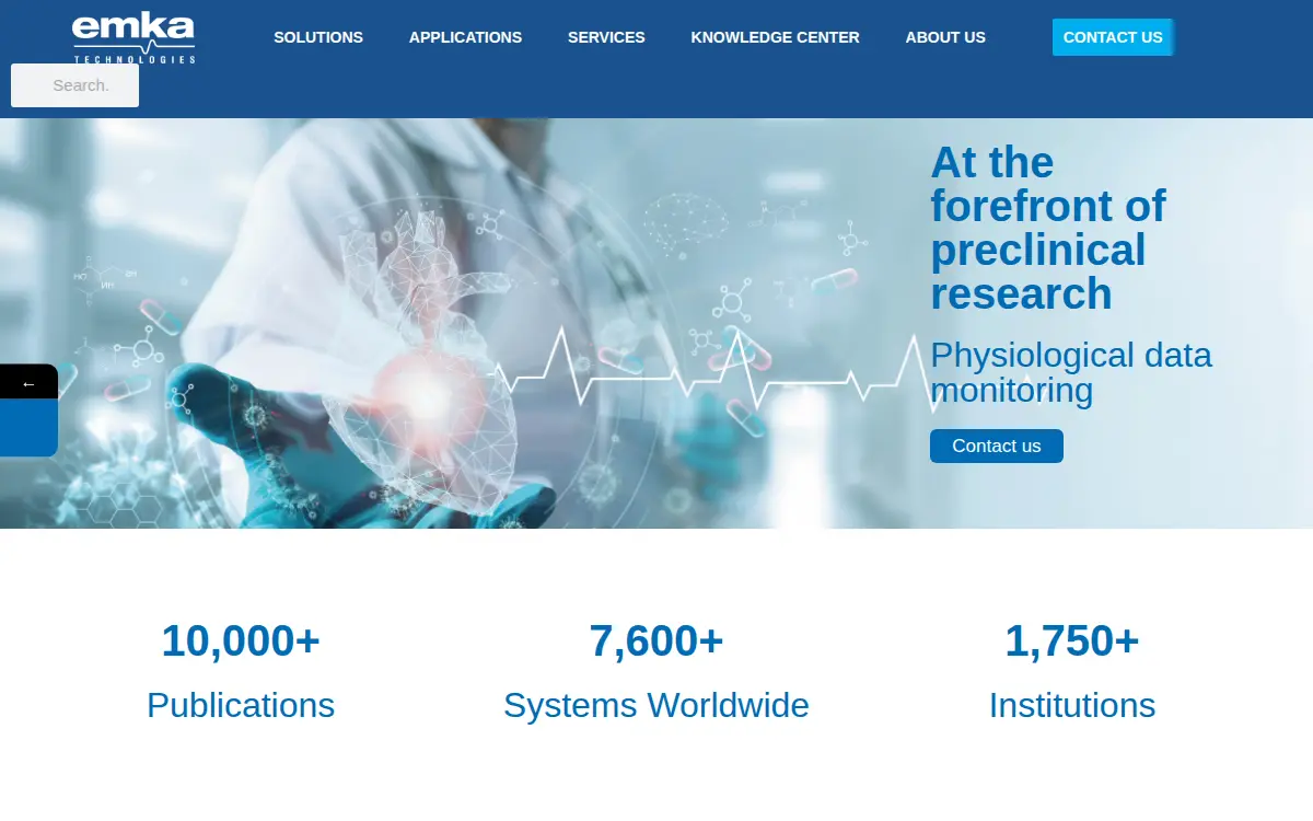Homepage of Emka Technologies, INC.