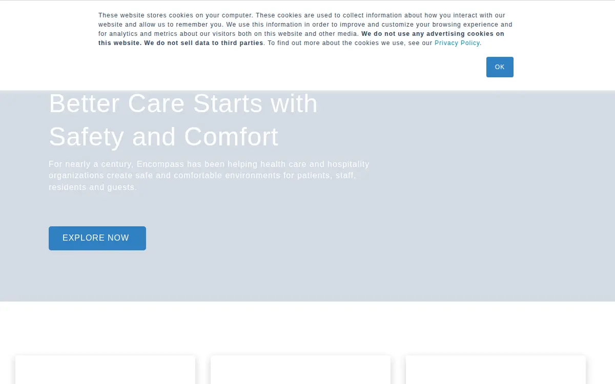 Homepage of Encompass Group, L.l.c.