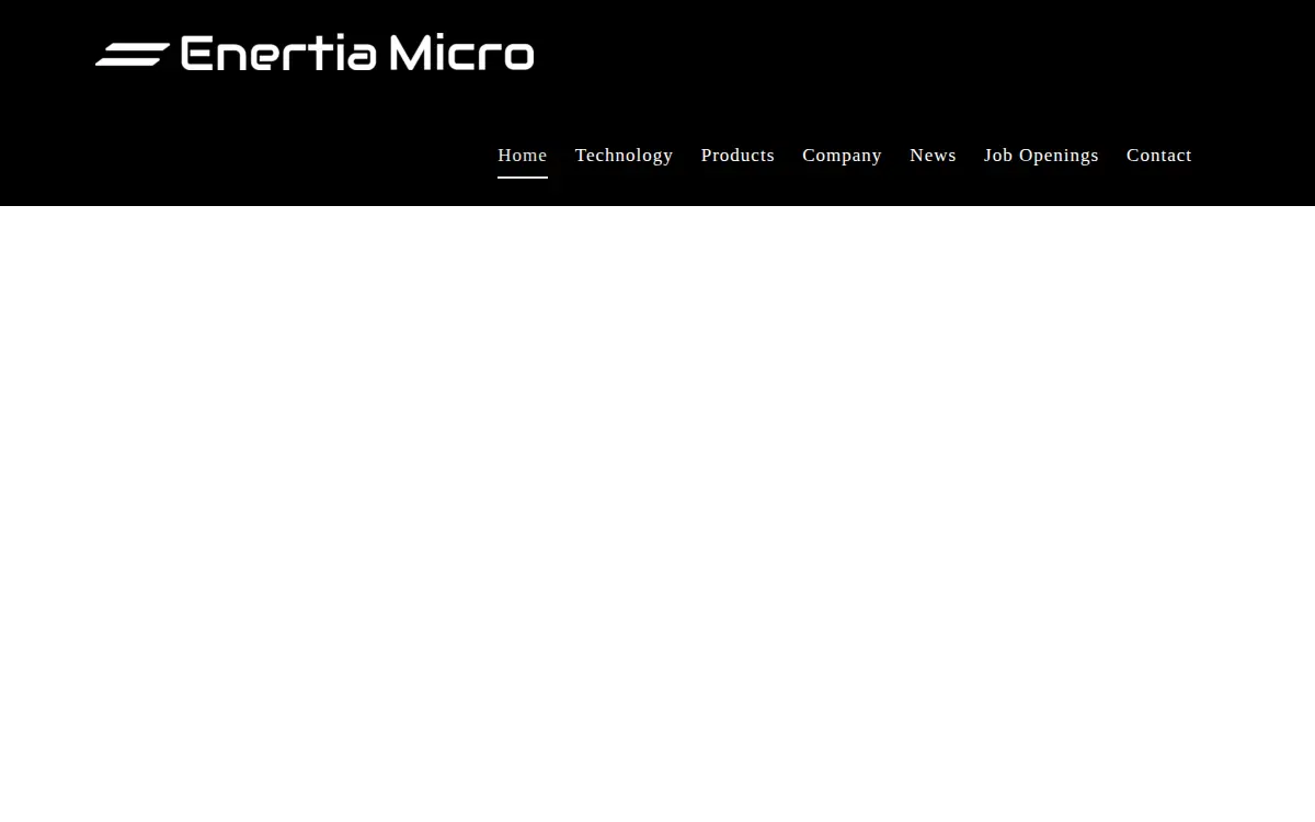 Homepage of Enertia Microsystems INC.