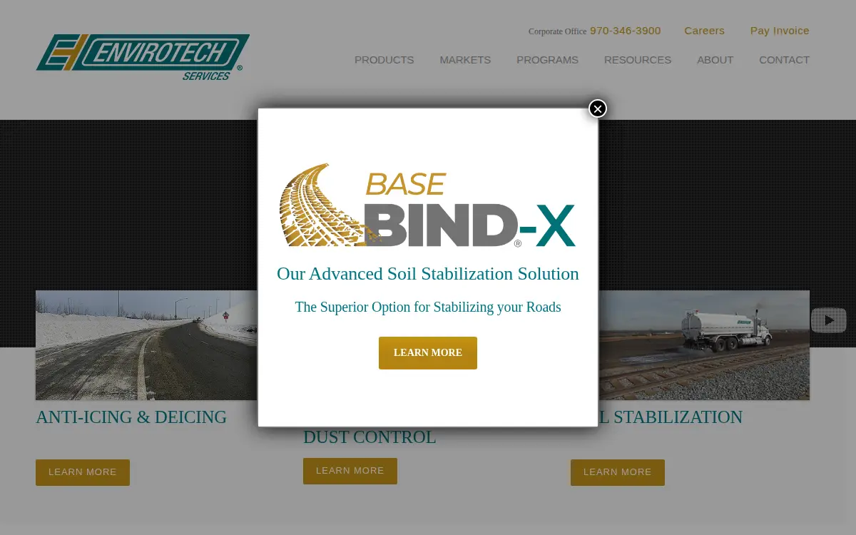 Homepage of Envirotech Services, LLC