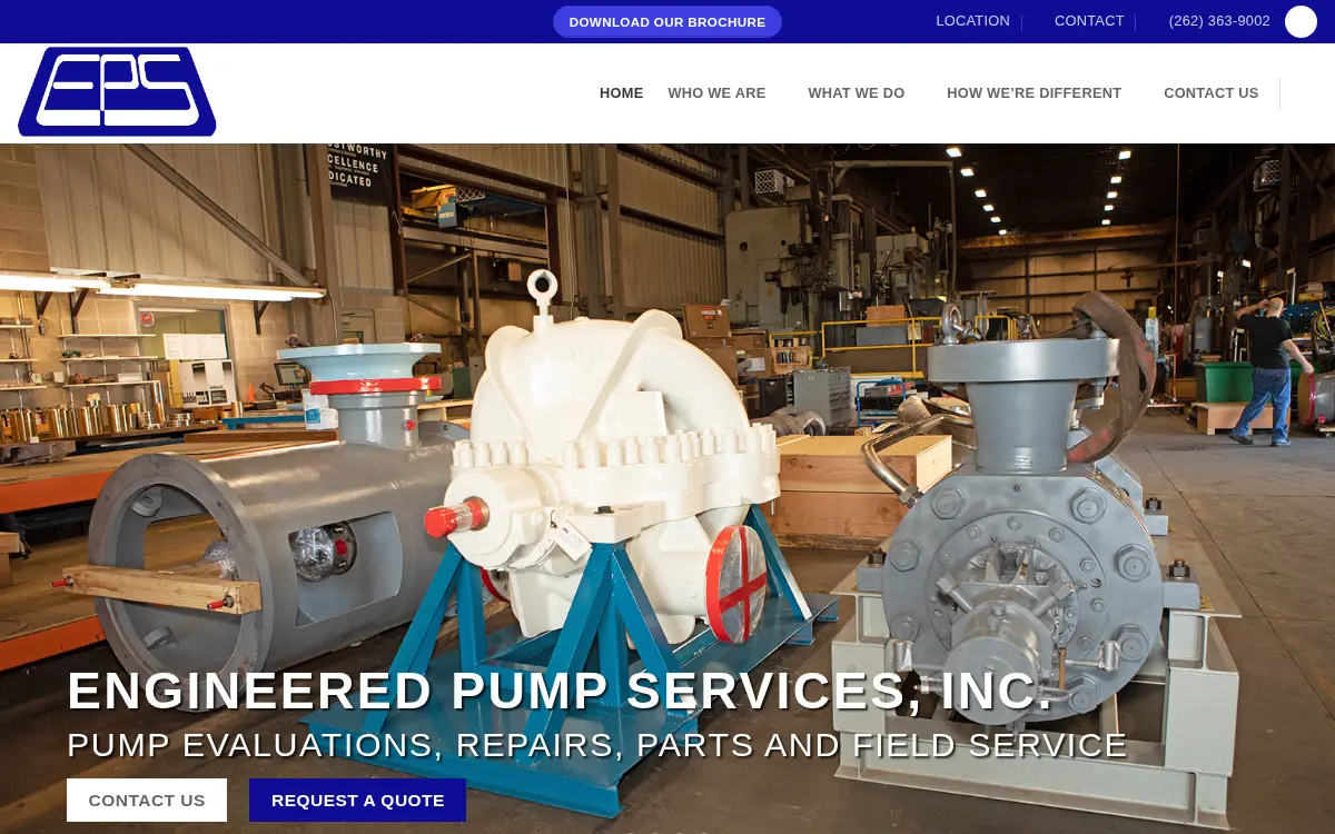 Homepage of Engineered Pump Services INC