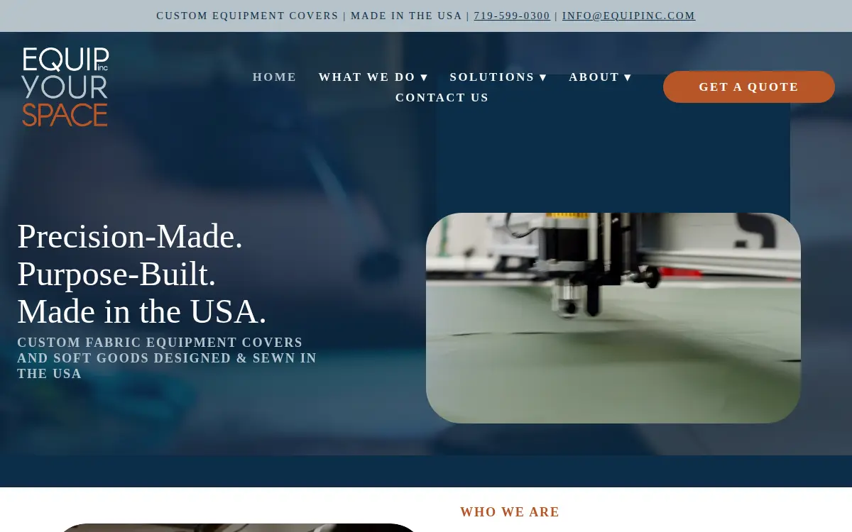 Homepage of Equip Your Space, LLC