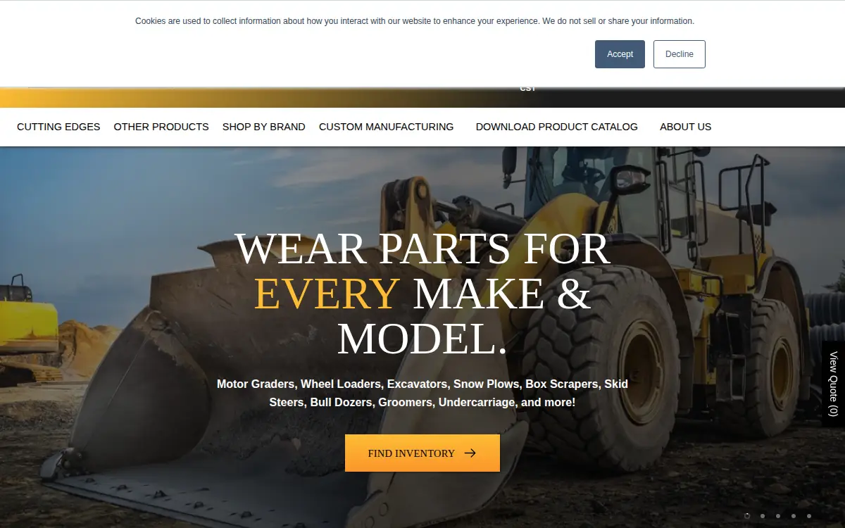 Homepage of Equipment Blades, INC.