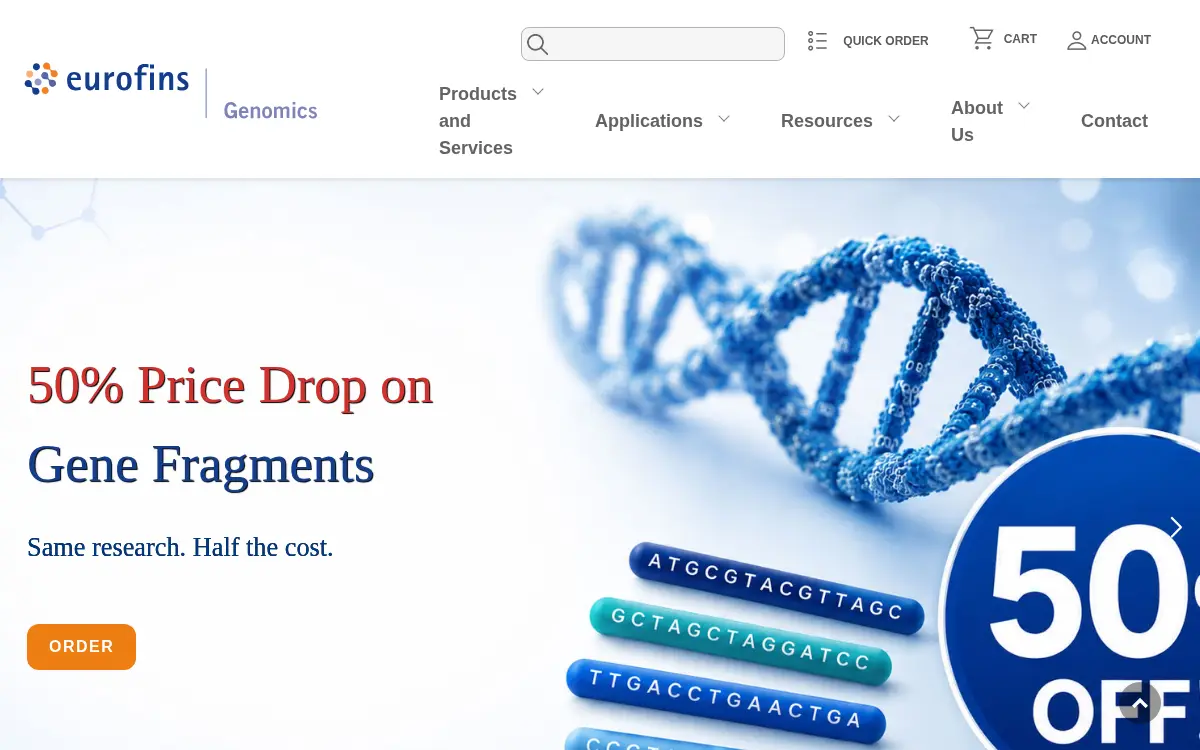 Homepage of Eurofins Genomics LLC