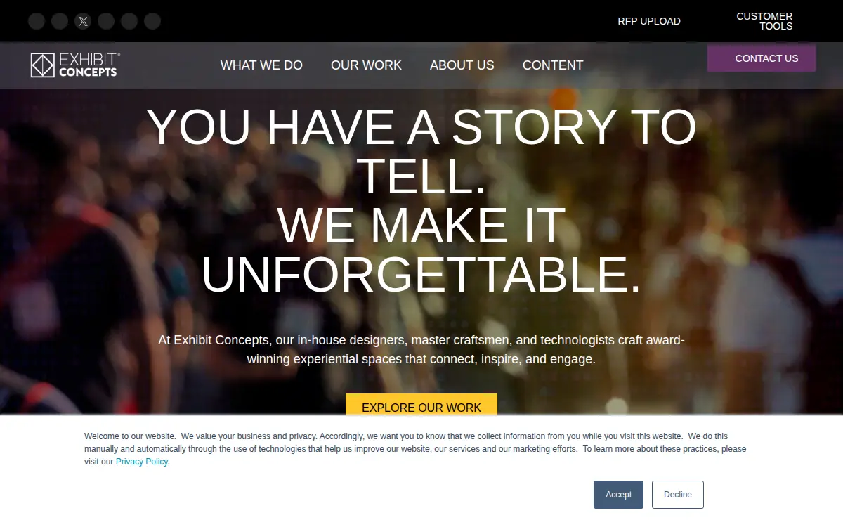 Homepage of Exhibit Concepts, INC.