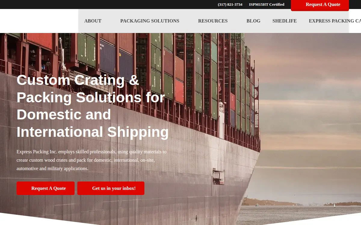 Homepage of Express Packing, INC.