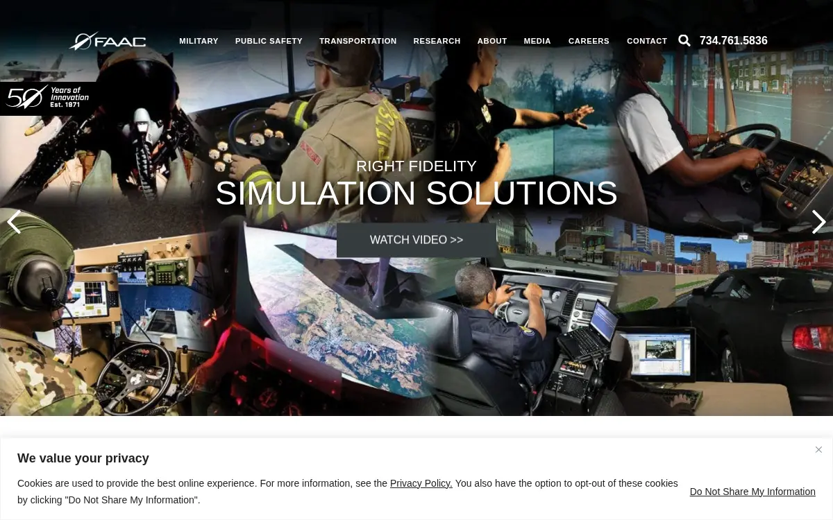 Homepage of Faac Incorporated