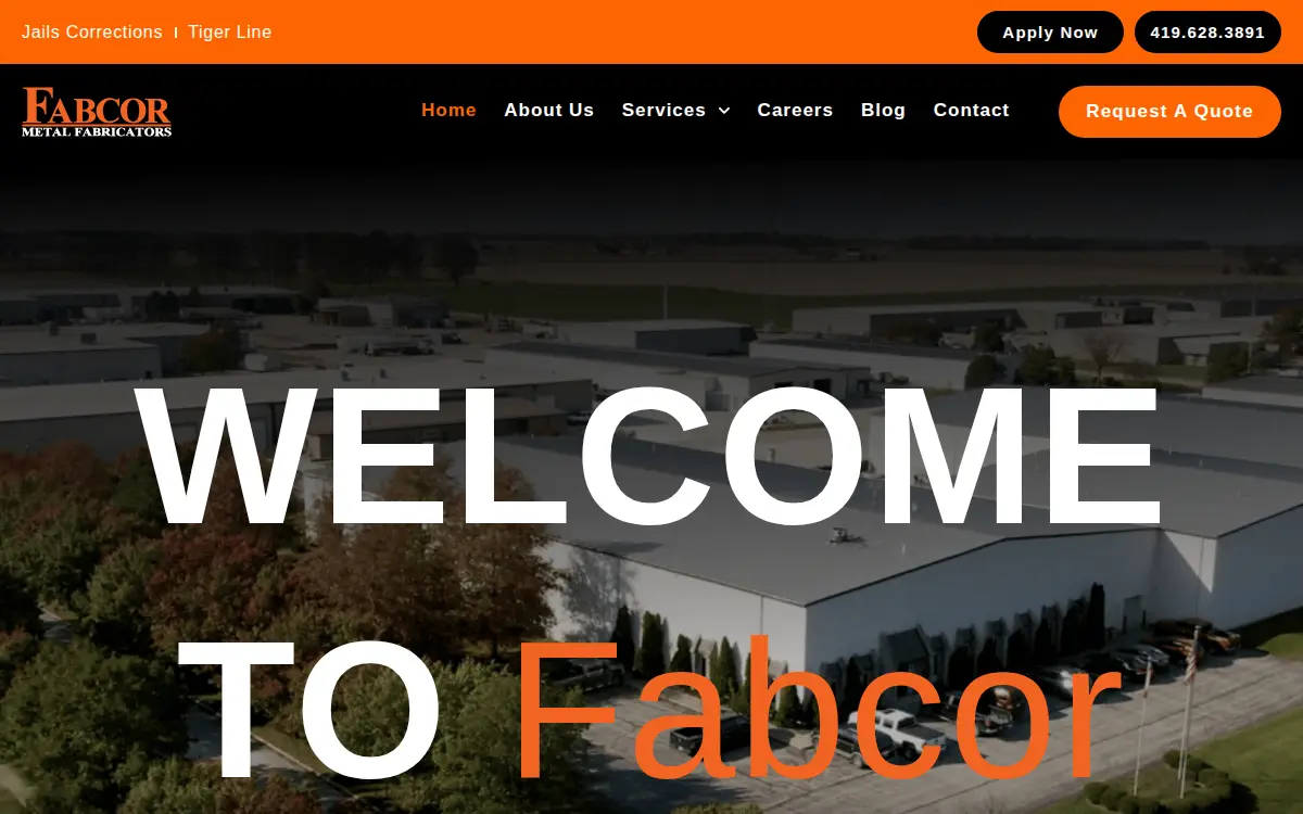 Homepage of Fabcor, INC