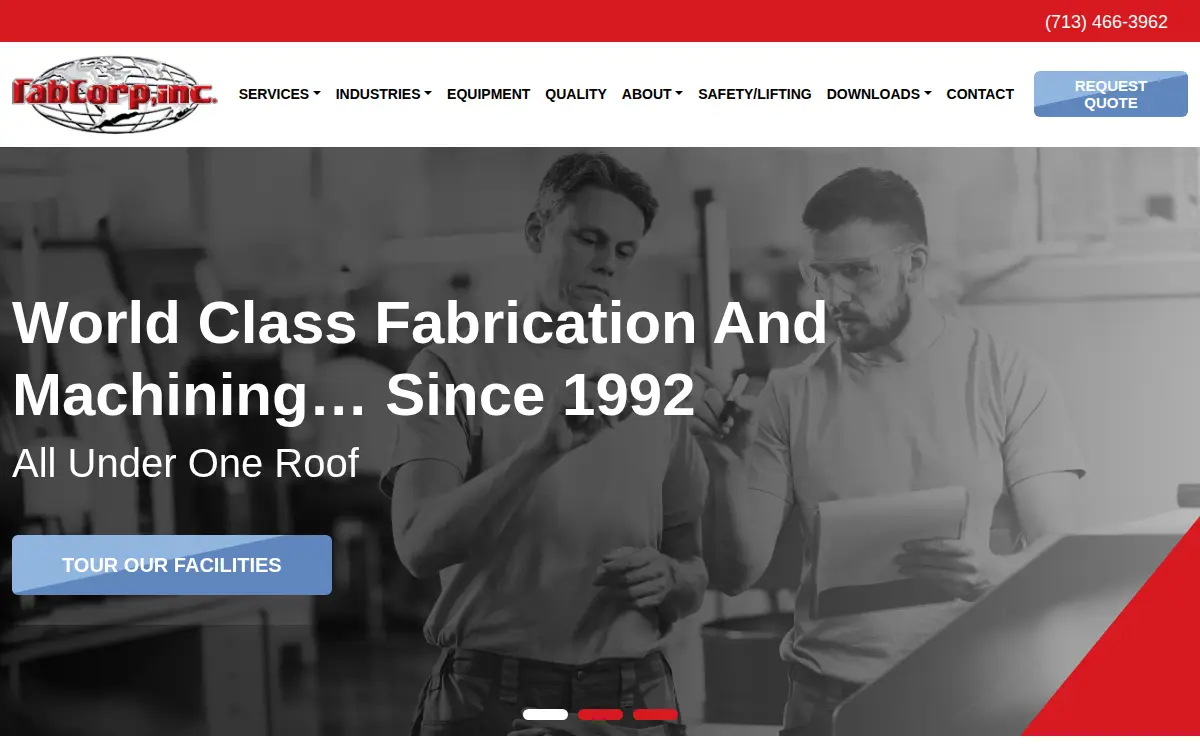 Homepage of Fabcorp, INC.
