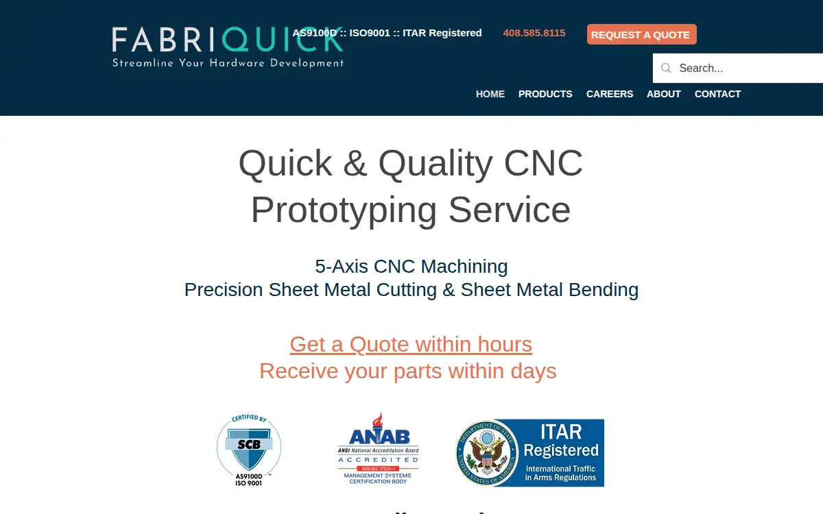 Homepage of Fabriquick LLC