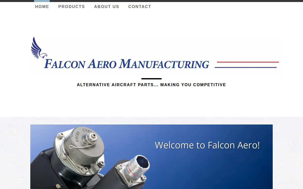 Homepage of Falcon Aero Manufacturing, LLC