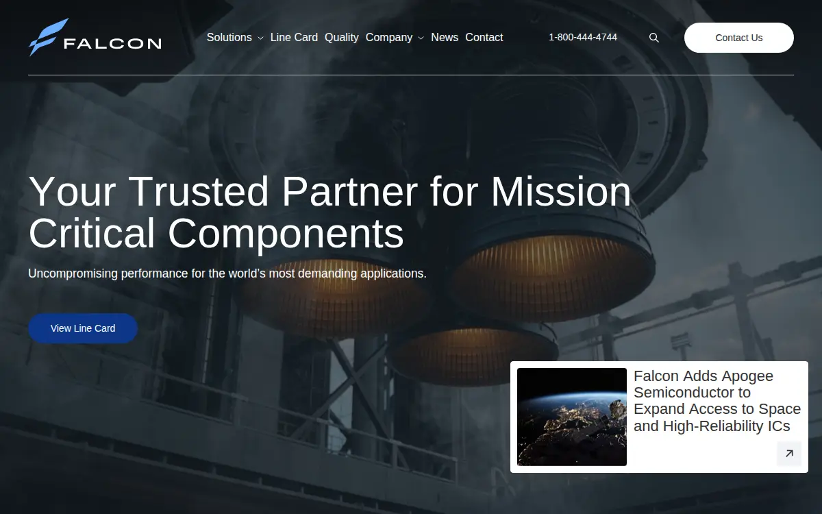 Homepage of Falcon Electronics, LLC