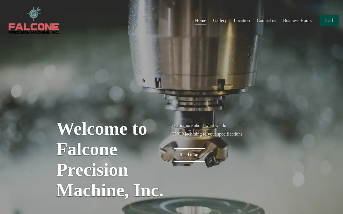 Homepage of Falcone Precision Machine, INC.