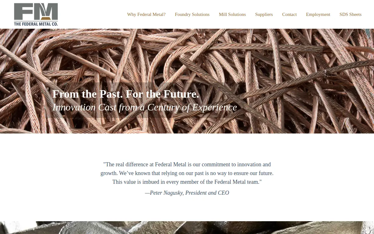 Homepage of Federal Metal CO
