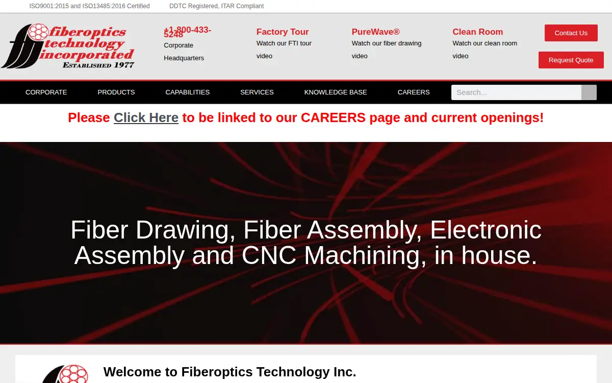 Homepage of Fiberoptics Technology, INC.