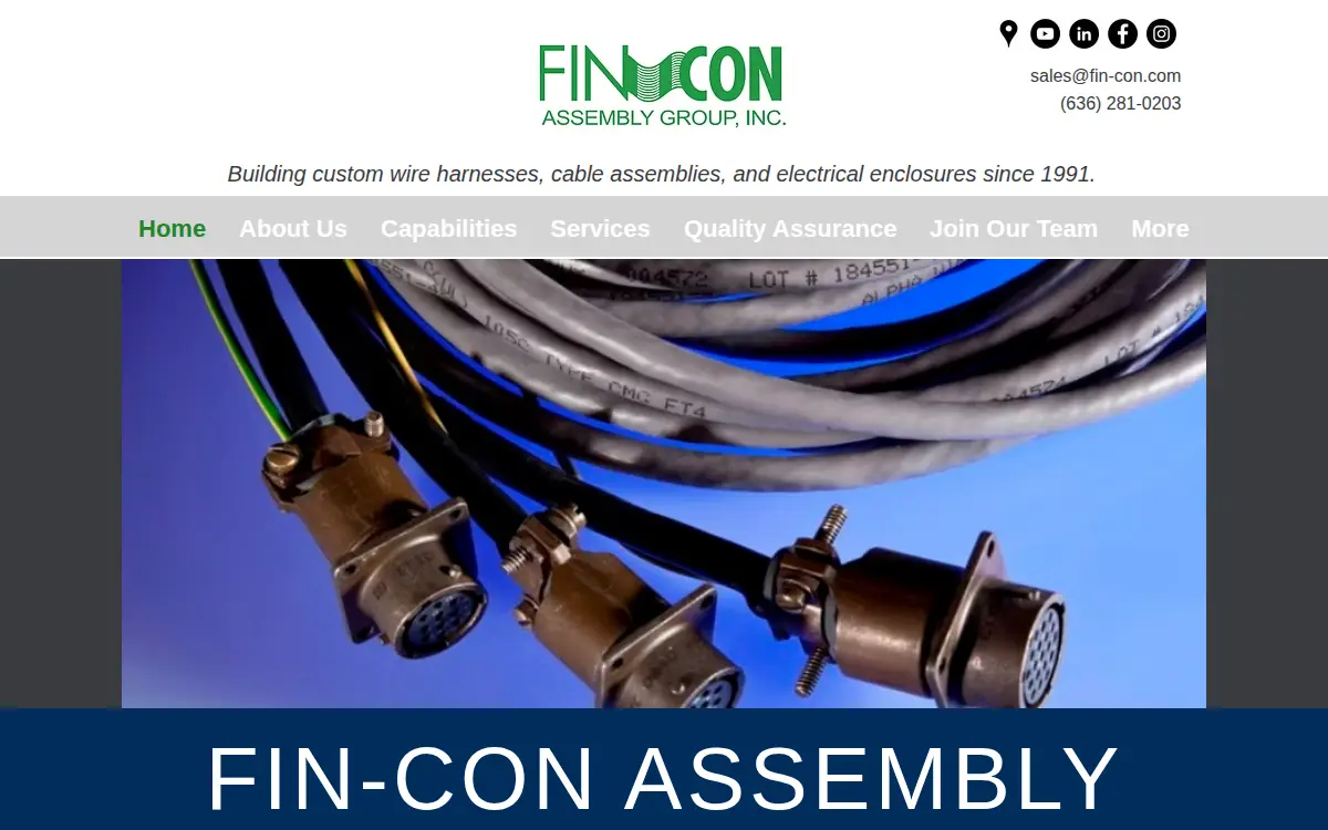Homepage of Fin-con Assembly Group, INC.