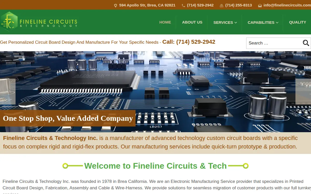 Homepage of Fine Line Circuits & Technology, INC.
