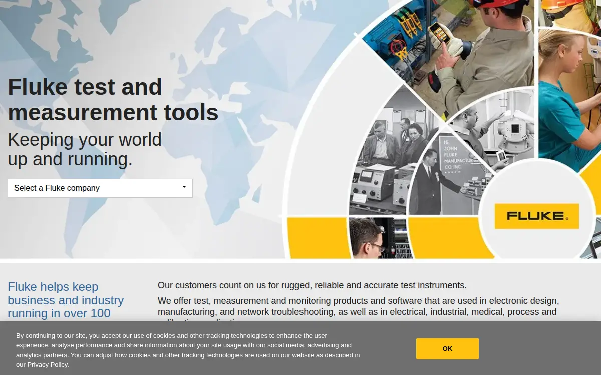 Homepage of Fluke Electronics CORP