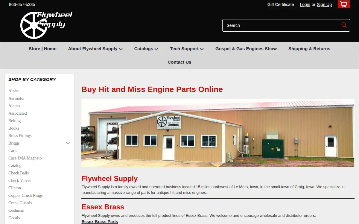 Homepage of Flywheel Supply LLC