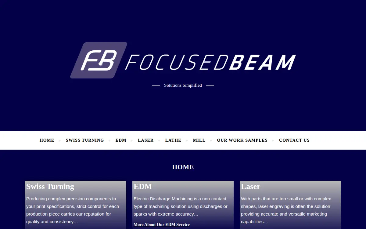 Homepage of Focused Beam INC.
