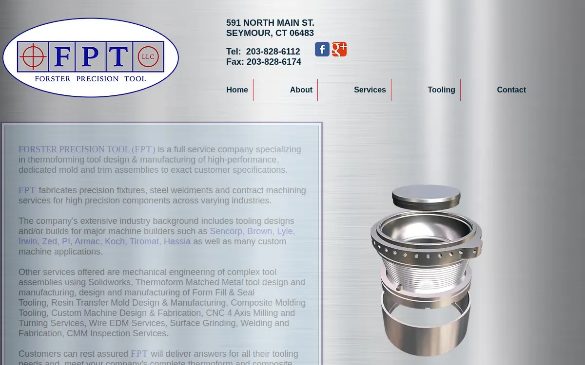 Homepage of Forster Precision Tool, LLC