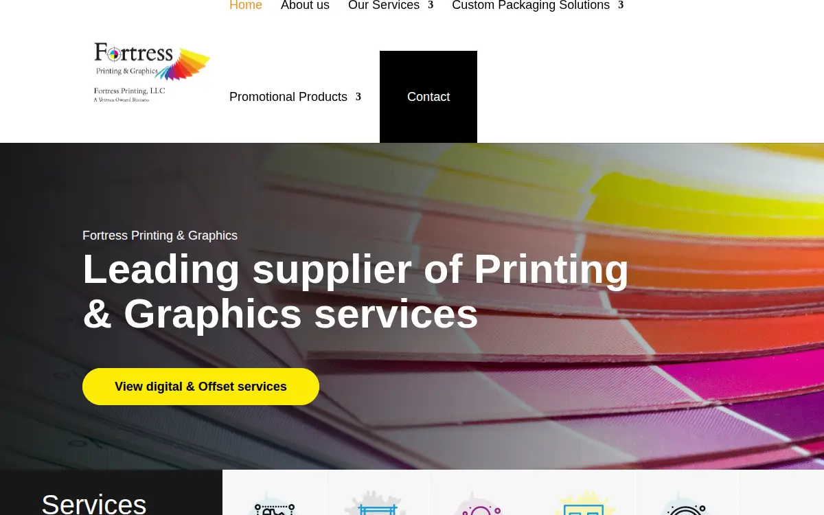 Homepage of Fortress Graphics LLC