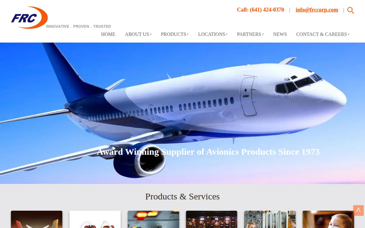 Homepage of Frc Component Products, INC.