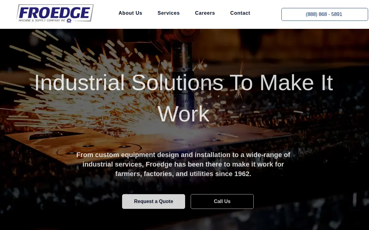 Homepage of Froedge Machine & Supply CO INC