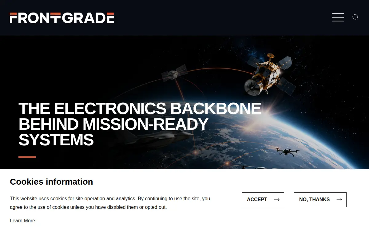 Homepage of Frontgrade Colorado Springs LLC