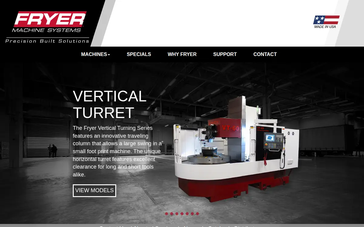 Homepage of Fryer Machine Systems INC