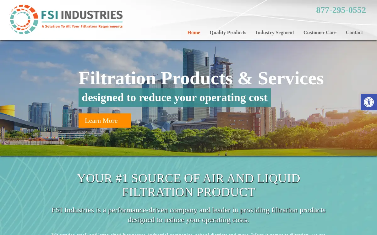 Homepage of Filter Services INC