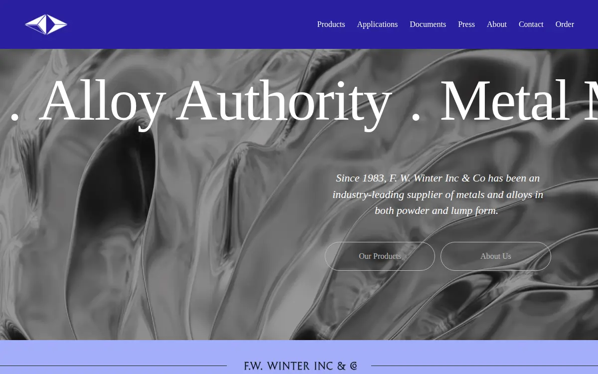 Homepage of F W Winter INC & CO