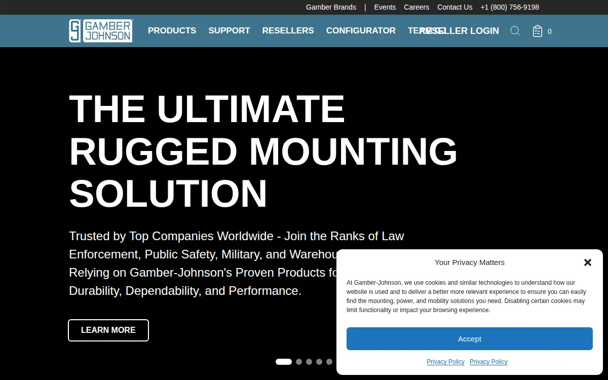 Homepage of Gamber-johnson LLC