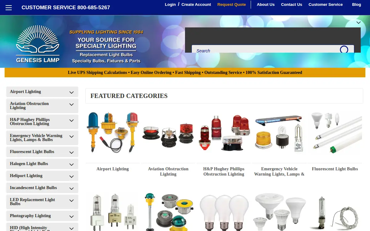 Homepage of Genesis Lamp CORP