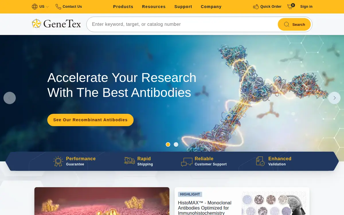 Homepage of Genetex INC