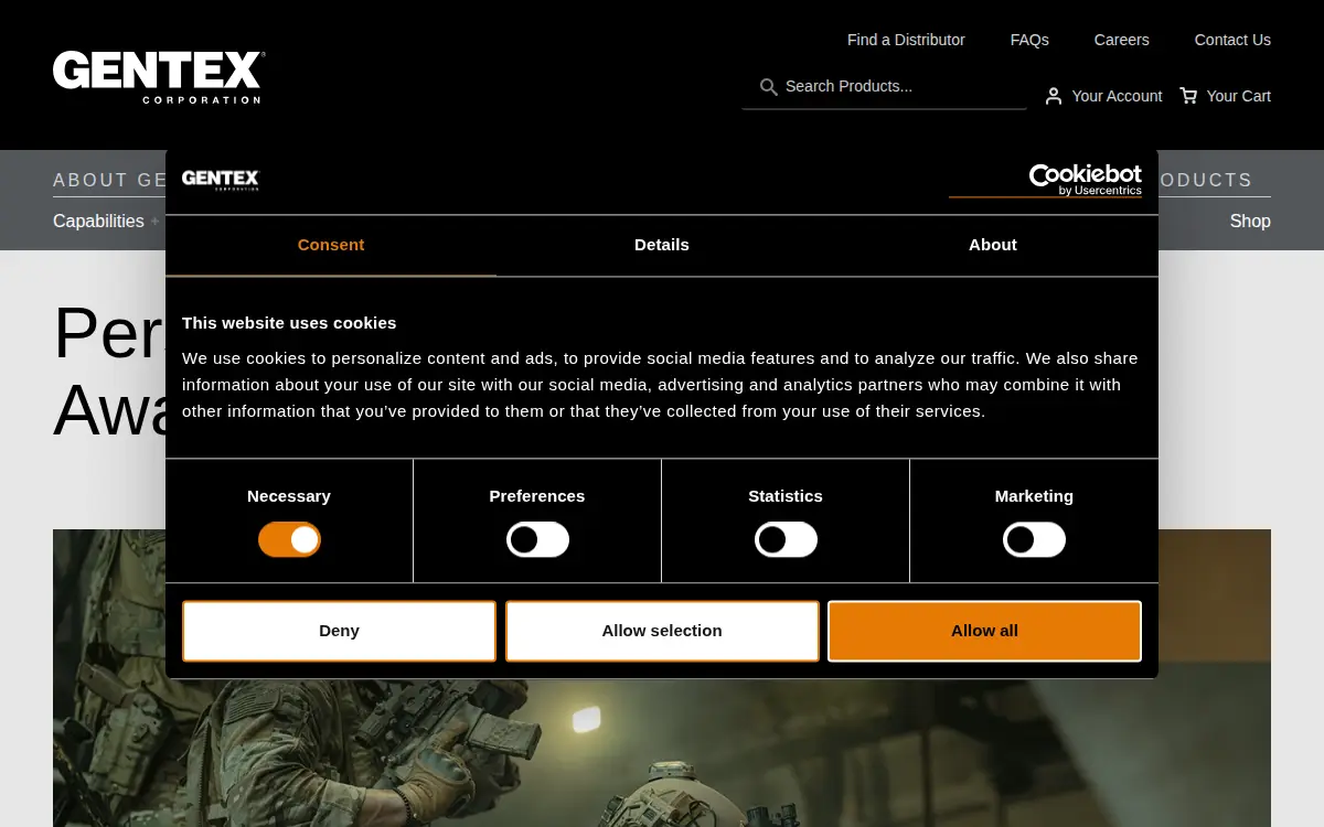 Homepage of Gentex CORP