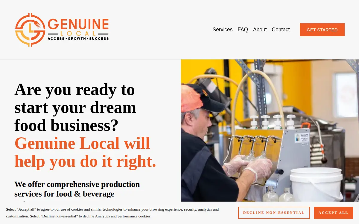Homepage of Genuine Local, LLC