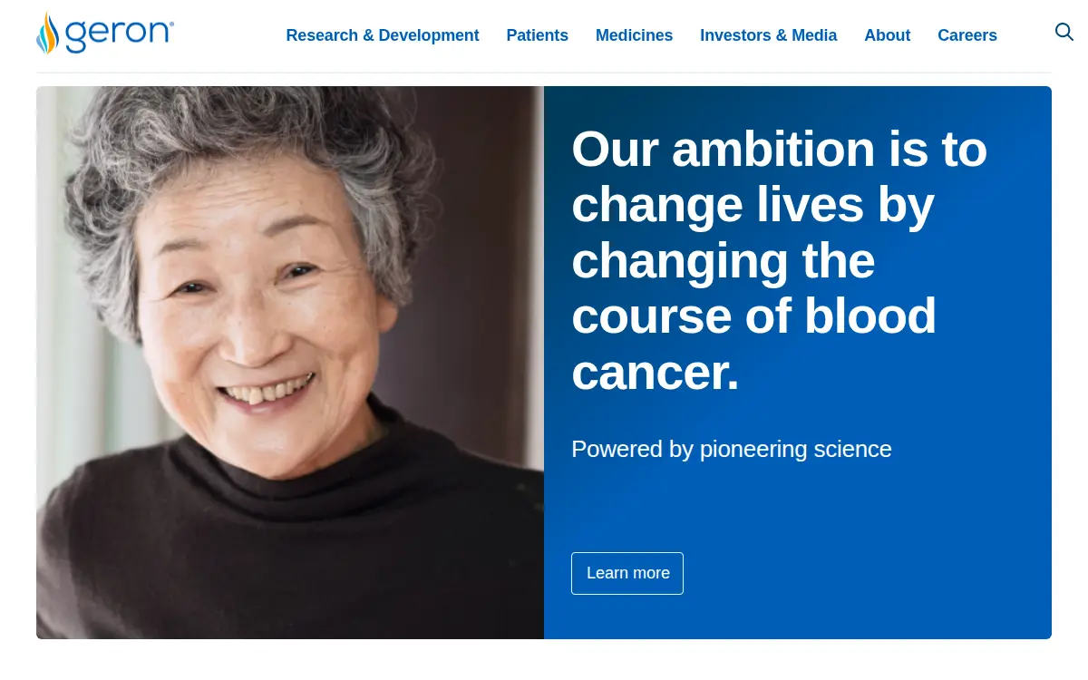 Homepage of Geron CORP