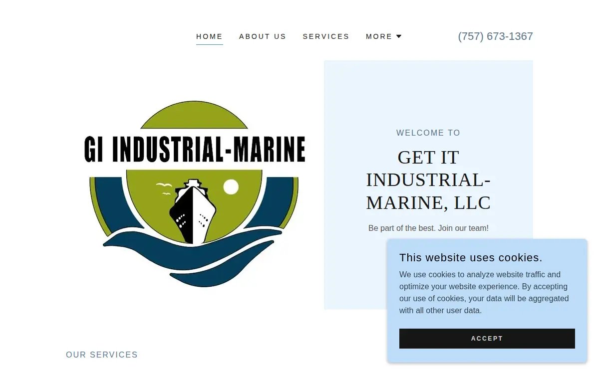 Homepage of G I Industrial-marine, LLC