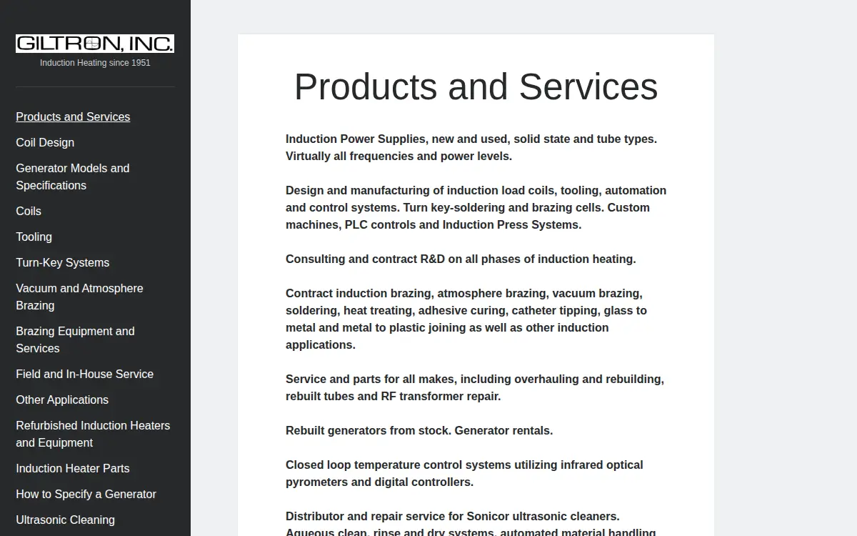 Homepage of Giltron, INC.