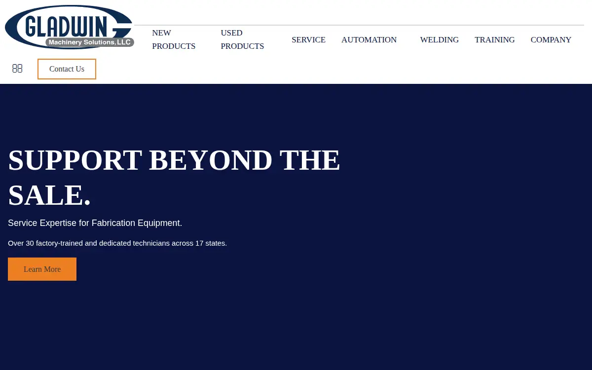 Homepage of Gladwin Machinery Solutions INC