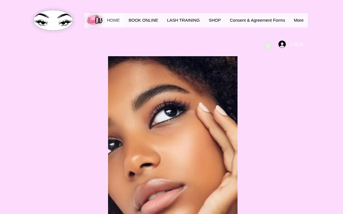Homepage of Glam Lash LLC